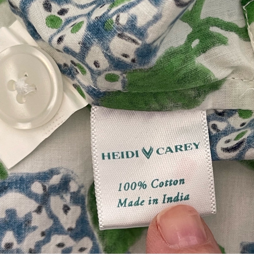 Heidi Carey Blue & White Hydrangea Cotton Poplin Scalloped Pajamas - Picture 14 of 16
